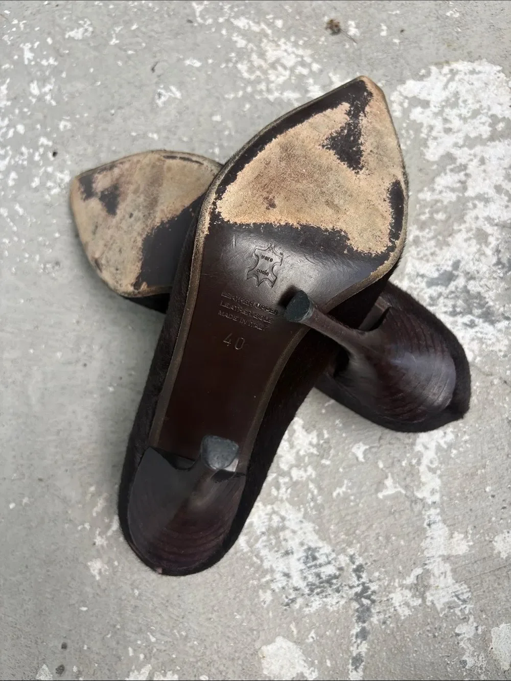 Kenneth Cole vintage pointy toe pony hair heels